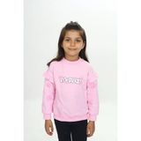 Toontoy Kız Çocuk Relax Fit Bisiklet Yaka Düşük Omuz Baskılı Sweatshirt - Kolu Fırfırlı & 2 İplik