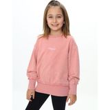 Toontoy Kız Çocuk Relax Fit Bisiklet Yaka Düşük Omuz Nakış Baskılı Sweatshirt - 2 Iplik - Mercan - 8