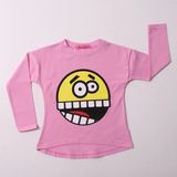 Toontoy Kız Çocuk Relax Fit Bisiklet Yaka Emoji Baskılı Sweatshirt - 31/1 Penye - Pembe - 5
