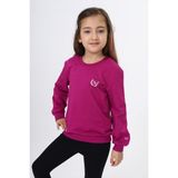 Toontoy Kız Çocuk Relax Fit Bisiklet Yaka Nakış Baskılı Sweatshirt - 2 Iplik - Mürdüm - 8 - 9 Yaş