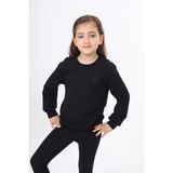 Toontoy Kız Çocuk Relax Fit Bisiklet Yaka Nakış Baskılı Sweatshirt - 2 Iplik - Siyah - 8 - 9 Yaş