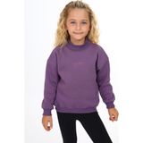 Toontoy Kız Çocuk Relax Fit Dik Yaka Düşük Omuz Nakış Baskılı Sweatshirt - 3 Iplik Şardonlu - Mor - 2