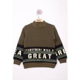 Toontoy Kız Çocuk Relax Fit Dik Yaka Düşük Pano Baskılı Sweatshirt - 2 Iplik - Haki - 8