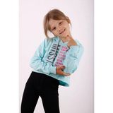 Toontoy Kız Çocuk Relax Fit Kapüşonlu Baskılı Crop Sweatshirt - 2 Iplik - Mint Yeşili - 14