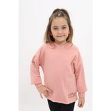 Toontoy Kız Çocuk Relax Fit Kapüşonlu Düşük Omuz Baskılı Sweatshirt - 2 Iplik - Mercan