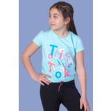 Toontoy Kız Çocuk Renkli Tiktok Baskılı Tişört
