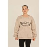 Toontoy Kız Çocuk Rısıng Star Baskılı Sweatshirt - Bej - 8 - 9 Yaş