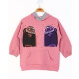 Toontoy Kız Çocuk Robot Reflektörlü Baskılı Sweatshirt