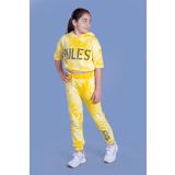 Toontoy Kız Çocuk Rules Baskılı Batik Desenli Crop Eşofman Takımı