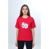 Toontoy Kız Çocuk Sakura Çiçek Baskılı Tişört - Koyu Fuşya - 6 - 7 Yaş