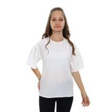 Toontoy Kız Çocuk Salaş Okul Tişört Beyaz 8-9 YAŞ