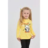 Toontoy Kız Çocuk Sallanan Panda Baskılı Sweatshirt - Koyu Sarı - 2 Yaş