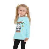 Toontoy Kız Çocuk Sallanan Panda Baskılı Sweatshirt Turkuaz