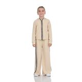 TOONTOY Kız Çocuk Şerit Detaylı Eşofman Takım, 8-9 Yaş, 8-9 Yaş, 24806, Bej, kız-çocuk