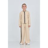 Toontoy Kız Çocuk Şerit Detaylı Eşofman Takım - Bej - 13 - 14 Yaş