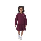 Toontoy Kız Çocuk Şeritli Kalp Nakışlı Elbise