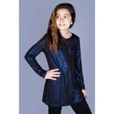 Toontoy Kız Çocuk Simli Harf Desenli T-Shirt - 10 Yaş - Saks