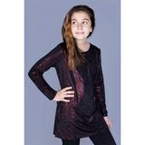 Toontoy Kız Çocuk Simli Harf Desenli T-Shirt - 14 Yaş - Bordo