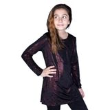 TOONTOY Kız Çocuk Simli Harf Desenli Tişört 14 Yaş, 14 Yaş, 11780-1, Bordo, Kız Çocuklar