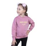 Toontoy Kız Çocuk Sırtı Baskılı Sweatshirt Gül Kurusu 5 YAŞ