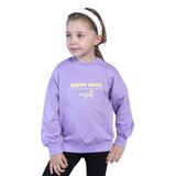Toontoy Kız Çocuk Sırtı Baskılı Sweatshirt Lila 7 YAŞ