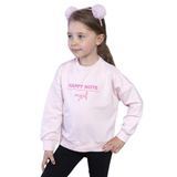 Toontoy Kız Çocuk Sırtı Baskılı Sweatshirt Pudra 6 YAŞ