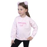 Toontoy Kız Çocuk Sırtı Baskılı Sweatshirt Pudra 7 YAŞ