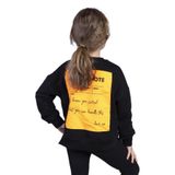Toontoy Kız Çocuk Sırtı Baskılı Sweatshirt Siyah 8 YAŞ