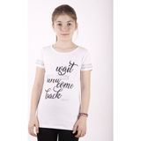 Toontoy Kız Çocuk Slogan Baskılı T-Shirt - 10 Yaş - Beyaz