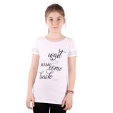 TOONTOY Kız Çocuk Slogan Baskılı Tişört 10 Yaş, 10 Yaş, 11030-, Beyaz, Kız çocuk