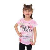 TOONTOY Kız Çocuk Sometimes Baskılı Tişört 6 Yaş, 6 Yaş, 8479-1, Pembe, Kız çocuk