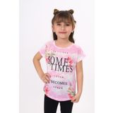 Toontoy Kız Çocuk Sometimes Baskılı Tişört - 6 Yaş - Pembe