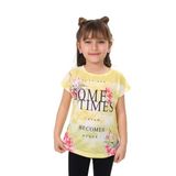 TOONTOY Kız Çocuk Sometimes Baskılı Tişört 7 Yaş, 7 Yaş, 8479-1, Sarı, Kız çocuk