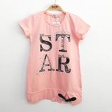 Toontoy Kız Çocuk Star Baskı T-Shirt Pudra 10 Yaş K-270