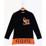 Toontoy Kız Çocuk Stay One Baskılı Tişört - 10 Yaş - Beyaz