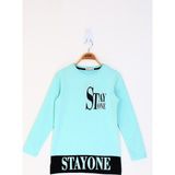 Toontoy Kız Çocuk Stay One Baskılı Tişört - 12 Yaş - Mint