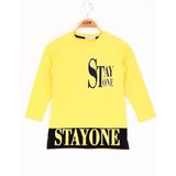 Toontoy Kız Çocuk Stay One Baskılı Tişört - 12 Yaş - Sarı