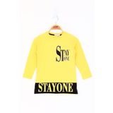 Toontoy Kız Çocuk Stay One Baskılı Tişört - 8 Yaş - Sarı