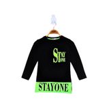 Toontoy Kız Çocuk Stay One Baskılı Tişört - 8 Yaş - Siyah