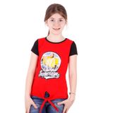 TOONTOY Kız Çocuk Superior Baskılı Tişört 5 Yaş, 5 Yaş, 10983-, Kırmızı, Kız Çocuklar