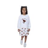 TOONTOY Kız Çocuk Süzene Nakışlı Lale Baskılı Elbise, 3 Yaş, 24940, Ekru, Kız Çocuklar