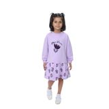 TOONTOY Kız Çocuk Süzene Nakışlı Lale Baskılı Elbise, 4 Yaş, 24940, Lila, Kız Çocuklar