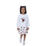 Toontoy Kız Çocuk Süzene Nakışlı Lale Baskılı Elbise