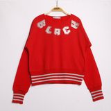 Toontoy Kız Çocuk Sweatshirt Black Varak Baskılı - Kırmızı - 14 Yaş - 164Cm Boy