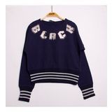 Toontoy Kız Çocuk Sweatshirt Black Varak Baskılı