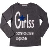 Toontoy Kız Çocuk Sweatshirt Girls Taşlı Pullu Nakışlı - 6 Yaş - 116Cm Boy - Antrasit