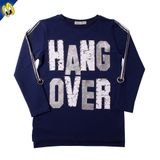 Toontoy Kız Çocuk Sweatshirt Hang Over Baskı Kol Üstü Şerit - Lacivert - 8 YAŞ - 128cm Boy