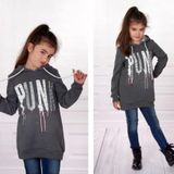 Toontoy Kiz Cocuk Sweatshirt Kapsonlu Punk Baskili