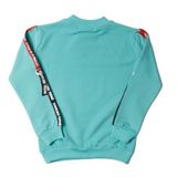 Toontoy Kız Çocuk Sweatshirt Kollari Şeritli Pullu Fashion Nakış Mint Yeşili 5 YAŞ