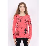 Toontoy Kiz Cocuk Sweatshirt Lazer Kesim Dudak Nakisli